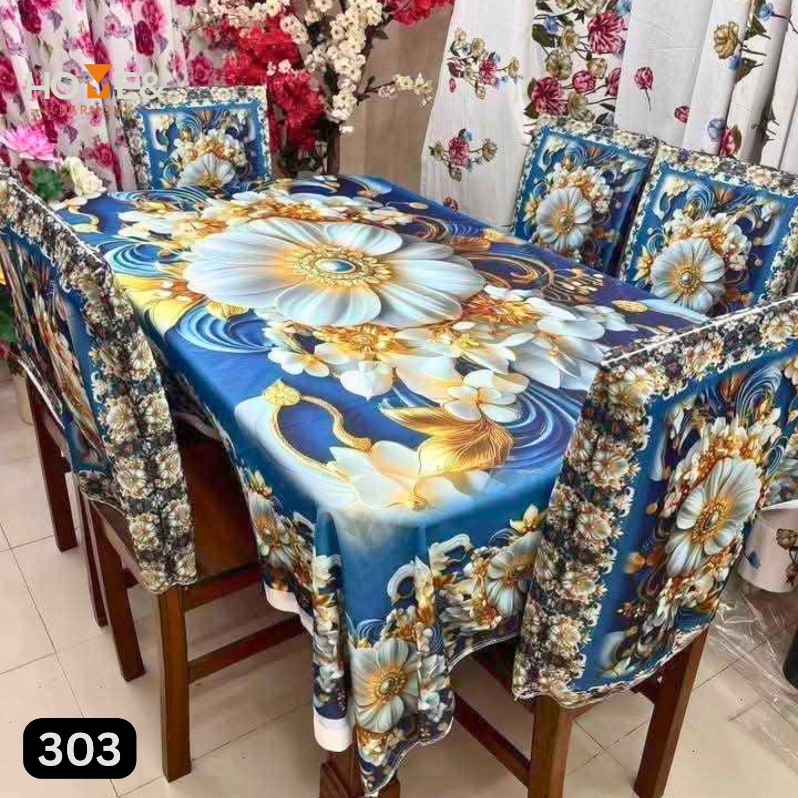 3D Printed Dining Set Tablecloth & Chair Covers_303
